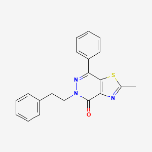 molecular formula C20H17N3OS B2998632 2-methyl-5-phenethyl-7-phenylthiazolo[4,5-d]pyridazin-4(5H)-one CAS No. 941986-51-2