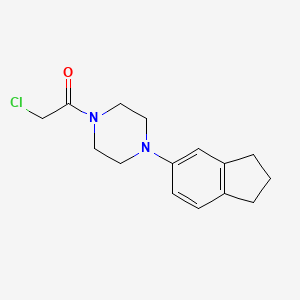 molecular formula C15H19ClN2O B2998634 2-Chloro-1-[4-(2,3-dihydro-1H-inden-5-yl)piperazin-1-yl]ethanone CAS No. 2411242-98-1