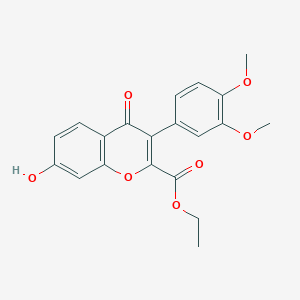 molecular formula C20H18O7 B2998645 Ethyl 3-(3,4-dimethoxyphenyl)-7-hydroxy-4-oxo-4H-chromene-2-carboxylate CAS No. 500865-17-8