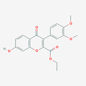molecular formula C20H18O7 B2998645 Ethyl 3-(3,4-dimethoxyphenyl)-7-hydroxy-4-oxochromene-2-carboxylate CAS No. 500865-17-8
