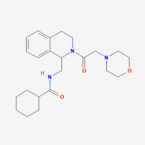 molecular formula C23H33N3O3 B2998647 N-{[2-(morpholin-4-ylacetyl)-1,2,3,4-tetrahydroisoquinolin-1-yl]methyl}cyclohexanecarboxamide CAS No. 301354-87-0
