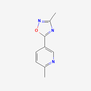 molecular formula C9H9N3O B2998649 3-甲基-5-(6-甲基吡啶-3-基)-1,2,4-恶二唑 CAS No. 1860966-01-3