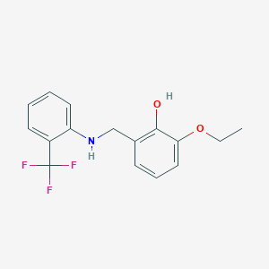molecular formula C16H16F3NO2 B2998651 2-Ethoxy-6-({[2-(trifluoromethyl)phenyl]amino}methyl)phenol CAS No. 1232767-93-9