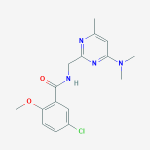 5-Chloro-N-[[4-(dimethylamino)-6-methylpyrimidin-2-yl]methyl]-2-methoxybenzamide