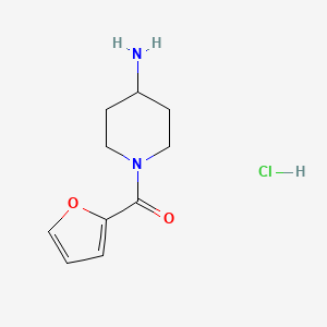 molecular formula C10H15ClN2O2 B2998653 1-(2-Furoyl)-4-piperidinamine hydrochloride CAS No. 1158639-82-7; 886497-79-6