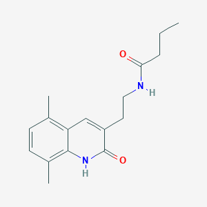 molecular formula C17H22N2O2 B2998660 N-[2-(5,8-dimethyl-2-oxo-1H-quinolin-3-yl)ethyl]butanamide CAS No. 851406-40-1