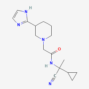molecular formula C16H23N5O B2998692 N-(1-Cyano-1-cyclopropylethyl)-2-[3-(1H-imidazol-2-YL)piperidin-1-YL]acetamide CAS No. 1607027-81-5