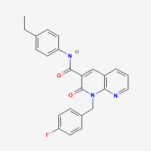 molecular formula C24H20FN3O2 B2998693 N-(4-ethylphenyl)-1-(4-fluorobenzyl)-2-oxo-1,2-dihydro-1,8-naphthyridine-3-carboxamide CAS No. 946208-25-9