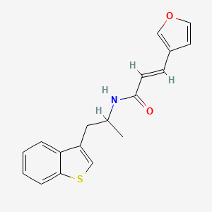 molecular formula C18H17NO2S B2998704 (E)-N-(1-(苯并[b]噻吩-3-基)丙-2-基)-3-(呋喃-3-基)丙烯酰胺 CAS No. 2035008-04-7
