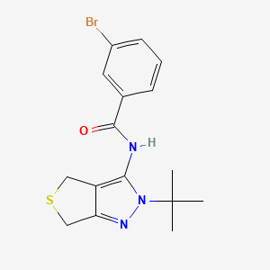 molecular formula C16H18BrN3OS B2998709 3-bromo-N-(2-(tert-butyl)-4,6-dihydro-2H-thieno[3,4-c]pyrazol-3-yl)benzamide CAS No. 361168-67-4