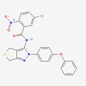 molecular formula C24H17ClN4O4S B2998710 5-chloro-2-nitro-N-(2-(4-phenoxyphenyl)-4,6-dihydro-2H-thieno[3,4-c]pyrazol-3-yl)benzamide CAS No. 396721-76-9