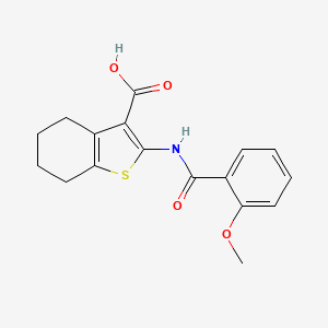 molecular formula C17H17NO4S B2998711 2-[(2-Methoxybenzoyl)amino]-4,5,6,7-tetrahydro-1-benzothiophene-3-carboxylic acid CAS No. 303797-37-7