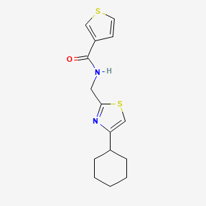 molecular formula C15H18N2OS2 B2998715 N-((4-cyclohexylthiazol-2-yl)methyl)thiophene-3-carboxamide CAS No. 2034490-37-2