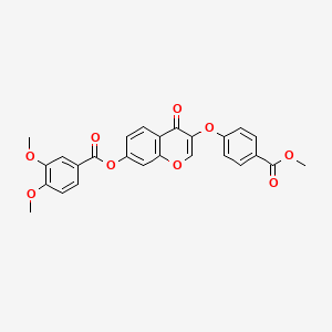 molecular formula C26H20O9 B2998718 3-(4-(methoxycarbonyl)phenoxy)-4-oxo-4H-chromen-7-yl 3,4-dimethoxybenzoate CAS No. 637750-43-7
