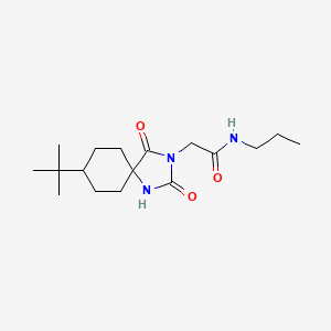 molecular formula C17H29N3O3 B2998719 2-(8-叔丁基-2,4-二氧代-1,3-二氮杂螺[4.5]癸-3-基)-N-丙基乙酰胺 CAS No. 1180352-90-2