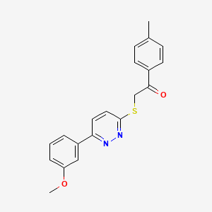 molecular formula C20H18N2O2S B2998720 2-((6-(3-甲氧基苯基)吡啶并嗪-3-基)硫代)-1-(对甲苯基)乙酮 CAS No. 896048-85-4