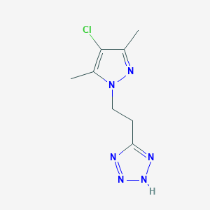 molecular formula C8H11ClN6 B2998726 5-[2-(4-Chloro-3,5-dimethyl-pyrazol-1-yl)-ethyl]-2H-tetrazole CAS No. 1005566-25-5