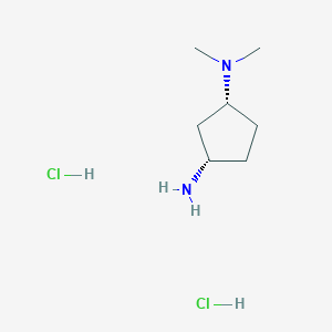 molecular formula C7H18Cl2N2 B2998727 (1S,3R)-3-N,3-N-二甲基环戊烷-1,3-二胺；二盐酸盐 CAS No. 2230913-58-1