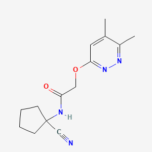 molecular formula C14H18N4O2 B2998729 N-(1-氰基环戊基)-2-(5,6-二甲基嘧啶-3-基)氧基乙酰胺 CAS No. 1385479-21-9