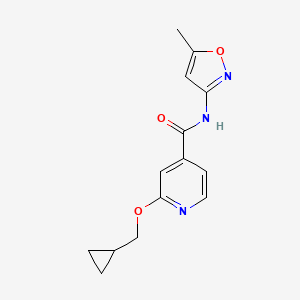 molecular formula C14H15N3O3 B2998732 2-(cyclopropylmethoxy)-N-(5-methylisoxazol-3-yl)isonicotinamide CAS No. 2034444-07-8