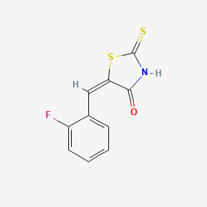 molecular formula C10H6FNOS2 B2998733 (5E)-5-(2-fluorobenzylidene)-2-mercapto-1,3-thiazol-4(5H)-one CAS No. 350-22-1