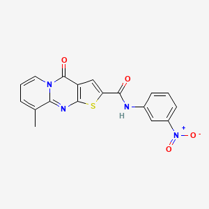 molecular formula C18H12N4O4S B2998735 9-methyl-N-(3-nitrophenyl)-4-oxo-4H-pyrido[1,2-a]thieno[2,3-d]pyrimidine-2-carboxamide CAS No. 690253-38-4