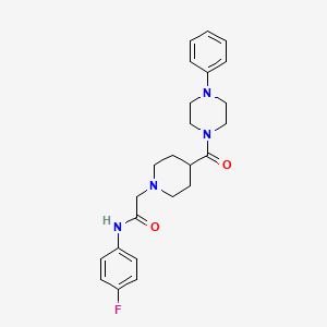 B2998744 N-(4-fluorophenyl)-2-[4-(4-phenylpiperazine-1-carbonyl)piperidin-1-yl]acetamide CAS No. 942005-98-3