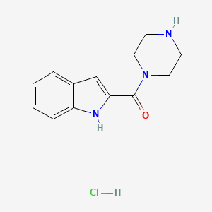 molecular formula C13H16ClN3O B2998745 2-(piperazine-1-carbonyl)-1H-indole hydrochloride CAS No. 1028800-67-0