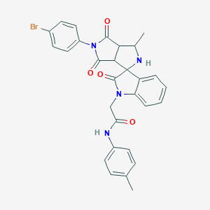 molecular formula C29H25BrN4O4 B299875 N-(4-methylphenyl)-2-(4'-methyl-2'-{4-bromophenyl}-1',3'{2'H,3'aH}-trioxo-2,3,3'a,4',6',6'a-hexahydrospiro{1H-indole-3,6'-pyrrolo[3,4-c]pyrrole}-1-yl)acetamide 