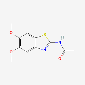 molecular formula C11H12N2O3S B2998755 N-(5,6-dimethoxy-1,3-benzothiazol-2-yl)acetamide CAS No. 895434-85-2