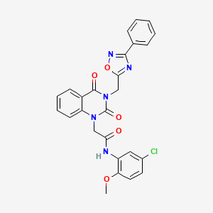 molecular formula C26H20ClN5O5 B2998777 N-(5-chloro-2-methoxyphenyl)-2-(2,4-dioxo-3-((3-phenyl-1,2,4-oxadiazol-5-yl)methyl)-3,4-dihydroquinazolin-1(2H)-yl)acetamide CAS No. 894259-75-7