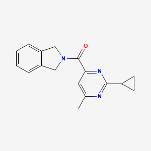 molecular formula C17H17N3O B2998783 (2-Cyclopropyl-6-methylpyrimidin-4-yl)-(1,3-dihydroisoindol-2-yl)methanone CAS No. 2415456-92-5