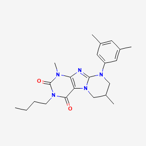 molecular formula C22H29N5O2 B2998794 3-butyl-9-(3,5-dimethylphenyl)-1,7-dimethyl-7,8-dihydro-6H-purino[7,8-a]pyrimidine-2,4-dione CAS No. 845663-94-7