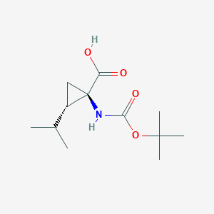 (1R,2S)-1-[(2-Methylpropan-2-yl)oxycarbonylamino]-2-propan-2-ylcyclopropane-1-carboxylic acid