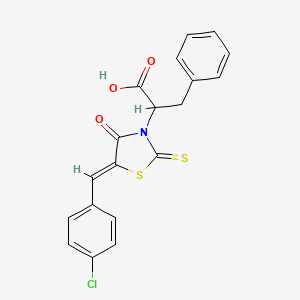 2-[(5Z)-5-[(4-chlorophenyl)methylidene]-4-oxo-2-sulfanylidene-1,3-thiazolidin-3-yl]-3-phenylpropanoic acid