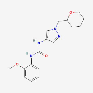 1-(2-methoxyphenyl)-3-(1-((tetrahydro-2H-pyran-2-yl)methyl)-1H-pyrazol-4-yl)urea