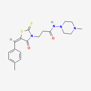 B2998839 3-[(5E)-5-[(4-methylphenyl)methylidene]-4-oxo-2-sulfanylidene-1,3-thiazolidin-3-yl]-N-(4-methylpiperazin-1-yl)propanamide CAS No. 380578-19-8