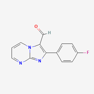 molecular formula C13H8FN3O B2998876 2-(4-Fluorophenyl)imidazo[1,2-a]pyrimidine-3-carbaldehyde CAS No. 878436-47-6
