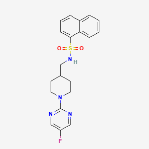 molecular formula C20H21FN4O2S B2998881 N-((1-(5-fluoropyrimidin-2-yl)piperidin-4-yl)methyl)naphthalene-1-sulfonamide CAS No. 2034471-01-5