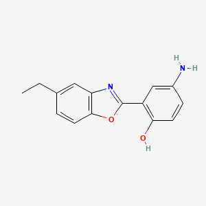 molecular formula C15H14N2O2 B2998917 4-Amino-2-(5-ethyl-1,3-benzoxazol-2-yl)phenol CAS No. 350477-10-0