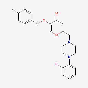 molecular formula C24H25FN2O3 B2998963 2-[[4-(2-Fluorophenyl)piperazin-1-yl]methyl]-5-[(4-methylphenyl)methoxy]pyran-4-one CAS No. 898456-90-1