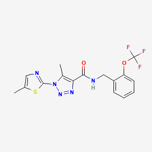 B2998968 5-methyl-1-(5-methylthiazol-2-yl)-N-(2-(trifluoromethoxy)benzyl)-1H-1,2,3-triazole-4-carboxamide CAS No. 1251576-37-0
