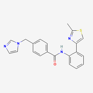 molecular formula C21H18N4OS B2999023 4-((1H-imidazol-1-yl)methyl)-N-(2-(2-methylthiazol-4-yl)phenyl)benzamide CAS No. 1797728-39-2