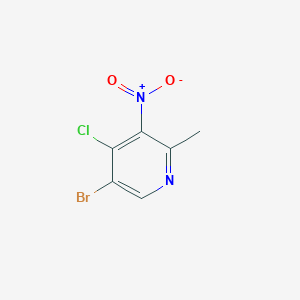 molecular formula C6H4BrClN2O2 B2999068 5-Bromo-4-chloro-2-methyl-3-nitro-pyridine CAS No. 1805185-07-2