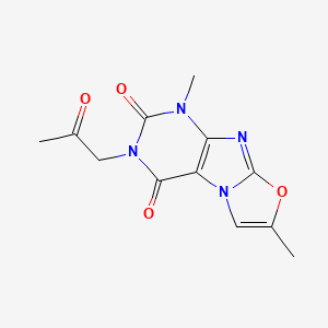 molecular formula C12H12N4O4 B2999079 1,7-dimethyl-3-(2-oxopropyl)oxazolo[2,3-f]purine-2,4(1H,3H)-dione CAS No. 899997-80-9