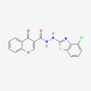 B2999179 N'-(4-chlorobenzo[d]thiazol-2-yl)-4-oxo-4H-chromene-3-carbohydrazide CAS No. 851979-27-6