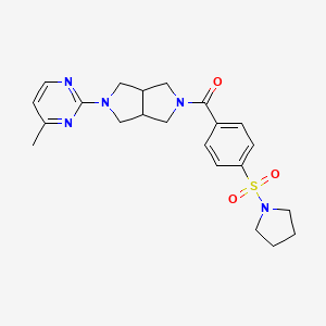 molecular formula C22H27N5O3S B2999252 4-methyl-2-{5-[4-(pyrrolidine-1-sulfonyl)benzoyl]-octahydropyrrolo[3,4-c]pyrrol-2-yl}pyrimidine CAS No. 2415554-98-0