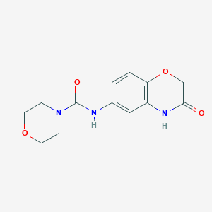 molecular formula C13H15N3O4 B2999294 N-(3-oxo-3,4-dihydro-2H-1,4-benzoxazin-6-yl)morpholine-4-carboxamide CAS No. 866137-50-0