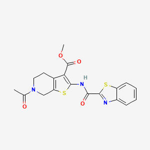 molecular formula C19H17N3O4S2 B2999344 methyl 6-acetyl-2-(1,3-benzothiazole-2-amido)-4H,5H,6H,7H-thieno[2,3-c]pyridine-3-carboxylate CAS No. 864857-88-5