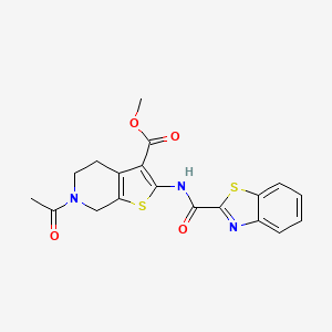B2999344 methyl 6-acetyl-2-(1,3-benzothiazole-2-carbonylamino)-5,7-dihydro-4H-thieno[2,3-c]pyridine-3-carboxylate CAS No. 864857-88-5